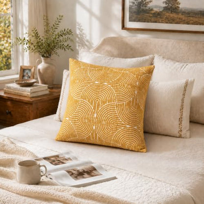Boho Decorative Textured Throw Pillow Covers 20x20, view 7