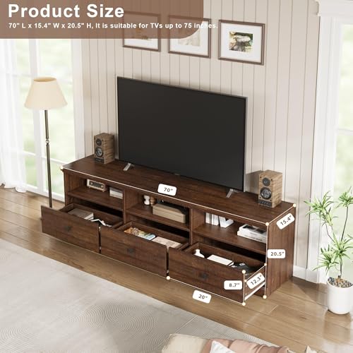 GAOMON 70 Inch Modern TV Stand for TVs Up to 80", view 4
