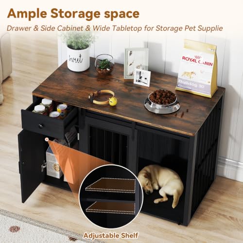 44" Dog Crate Furniture, Dog Kennel (44" Left Facing Door), view 4