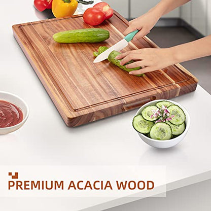 Extra Large Acacia Wood Cutting Boards for Kitchen, 24 x 18 Inch, view 3