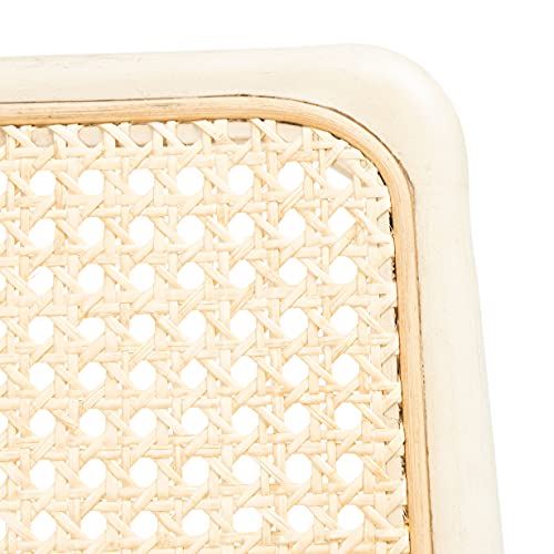 SAFAVIEH Home Collection Reinhardt White Rattan Cushion Dining Chair (Set of 2) -Fully Assembled DCH8800B-SET2