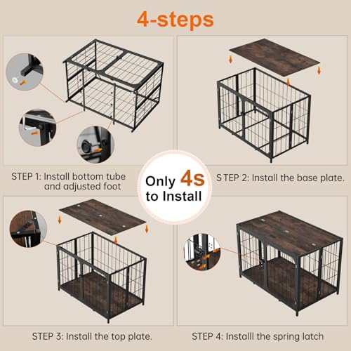Dog Crate Furniture, XL Dog Kennel Indoor for Large Medium Dogs, view 5