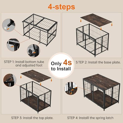 Dog Crate Furniture, XL Dog Kennel Indoor for Large Medium Dogs, view 5