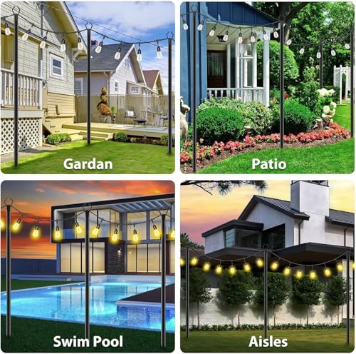10Ft String Light Poles 4 Pack, Light Poles for Outside Lights, view 4