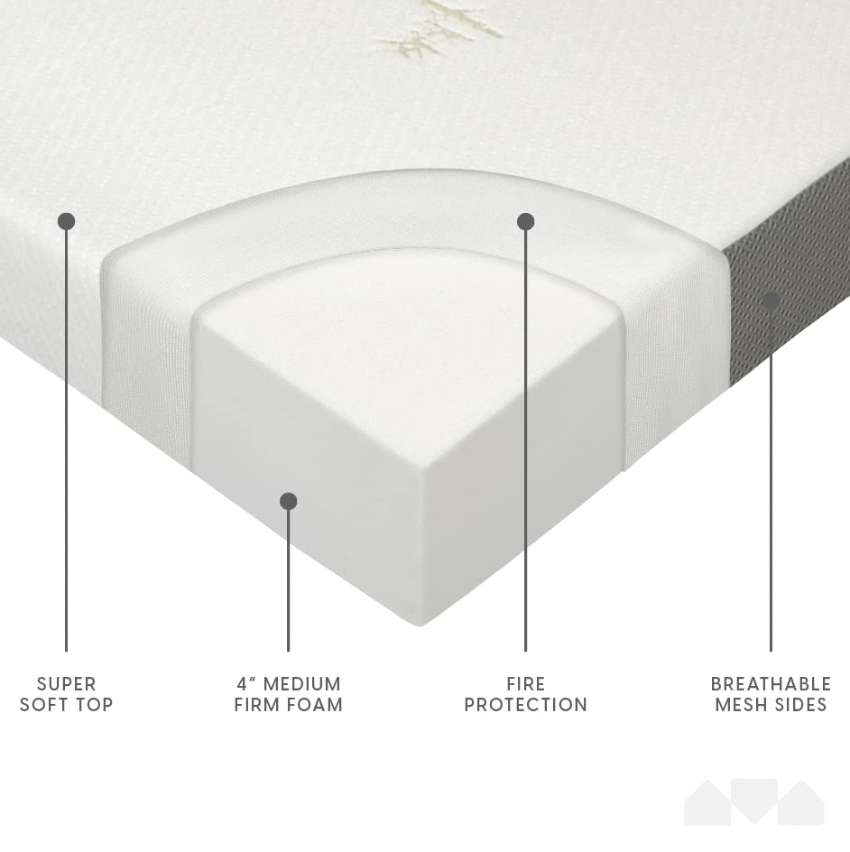 Full Tri Folding Mattress with Washable Cover, Full Size (75 inches x 52 inches x 4 inches)
