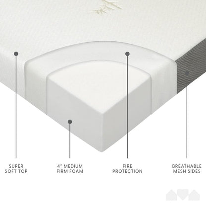 Full Tri Folding Mattress with Washable Cover, Full Size (75 inches x 52 inches x 4 inches)