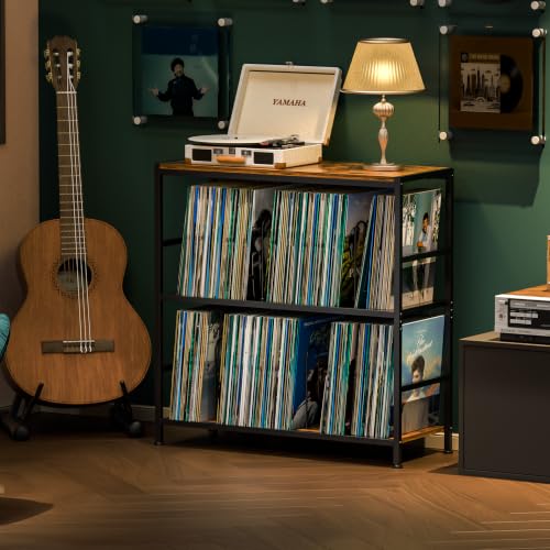 Record Player Stand with 4 Adjustable Dividers, view 2