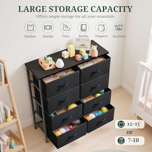 8-Drawer Dresser for Bedroom, Anti-Tip Tall Storage Organizer, view 7