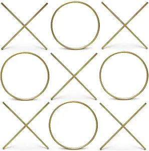 Meridian Furniture 432 XOXO Collection Modern | Contemporary Stainless Steel Wall Decor, Gold, 66.75" W x .75" D x 66.75" H
