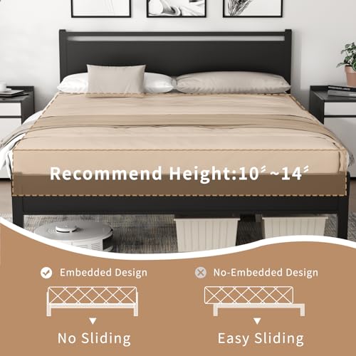 Easy Install 16 Inch Full Size Bed Frame with Headboard&Footboard, view 7