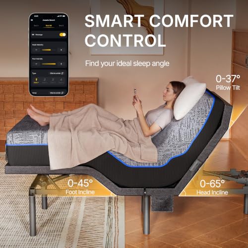 Split King Adjustable Bed Set, 3-Motor Adjustable Bed with Massage, view 4
