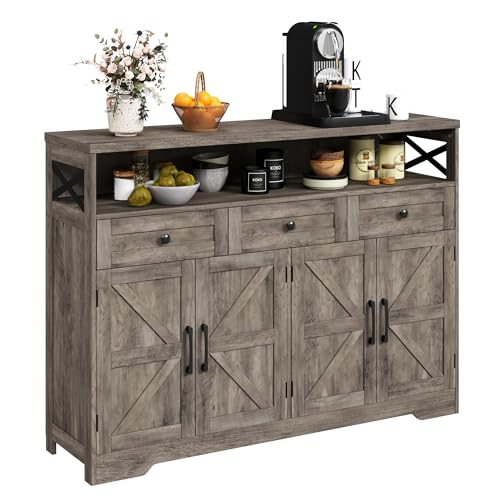Farmhouse Buffet Cabinet with Drawers, Sideboard with Storage, view 2