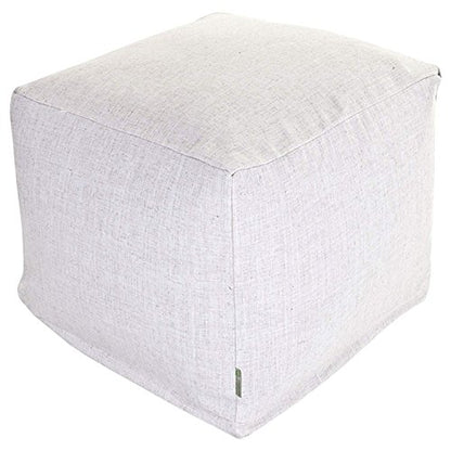 Goods Wales Indoor/Outdoor Pouf Ottoman Stuffed Cube 17x17x17 Inches - Bean Bag Floor Pouf Ottoman for Foot Rest – Sitting Pouf Chair for Living Room – Nursery Pillow Ottoman - Magnolia