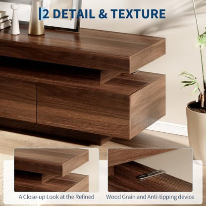 60" TV Stand for 65 Inch TV with Storage Drawer & Open Shelves, view 7