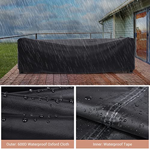 Heavy Duty Patio Furniture Covers Waterproof, Patio Furniture Outdoor Sectional Sofa Couch Set, Patio Table and Chair Set Cover 89.7" L×62.2" W×28.3" H