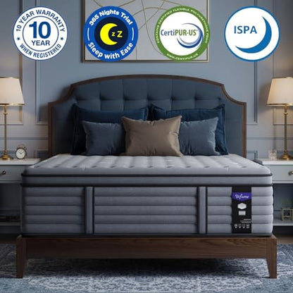 (Luxury Hotel) 18 Inch Hybrid Queen Size Mattress in a Box, Firm Feel, view 7