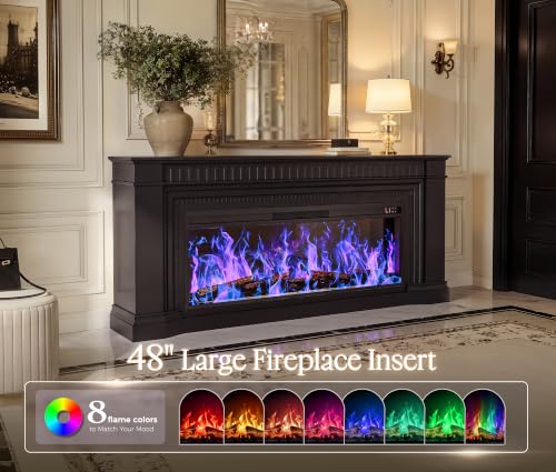 70'' Fireplace TV Stand with 48'' Electric Fireplace, view 6