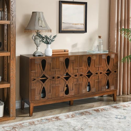 60.5" Mid Century Modern Sideboard with 4 Doors, view 5