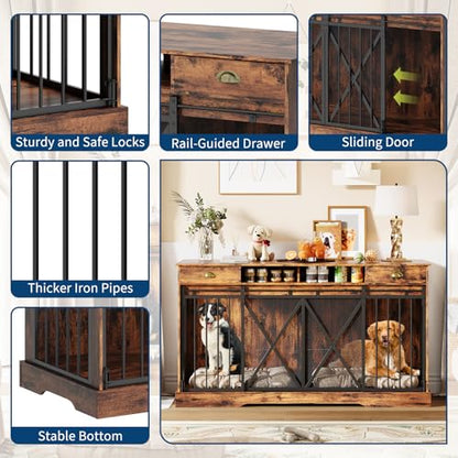 Dog Crate Furniture with Removable Divider, view 6