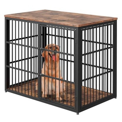 48" XXL Dog Crate Furniture, 3-Door Heavy Duty Indoor Kennel, Brown, view 2