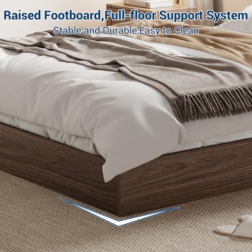 Wood Platform Bed Frame, King Bed Frame Without Headboard, view 4