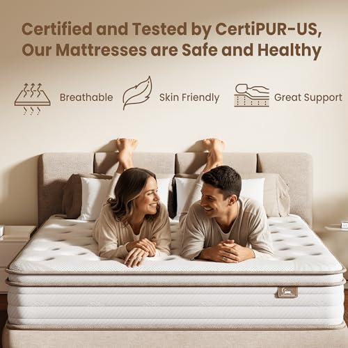 Twin Mattress 12 Inch Hybrid Mattress in a Box with Memory Foam and Individual, view 5