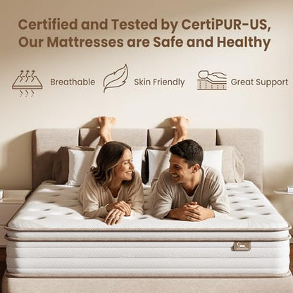 Twin Mattress 12 Inch Hybrid Mattress in a Box with Memory Foam and Individual, view 5