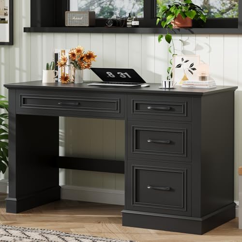 Farmhouse 47" Executive Desk with File Drawer, Computer Desk with 4 Drawers, view 2
