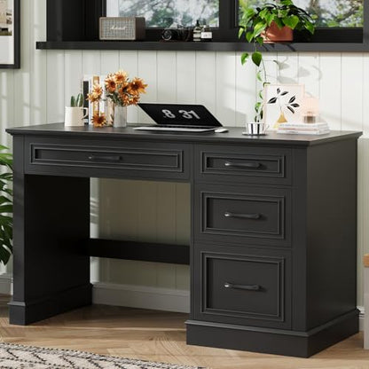 Farmhouse 47" Executive Desk with File Drawer, Computer Desk with 4 Drawers, view 2
