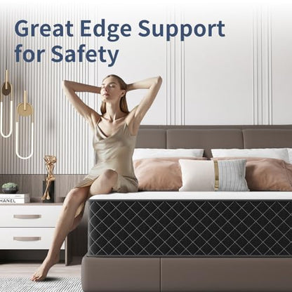 Full Mattress, 12 Inch Hybrid Mattress Full Size with Breathable Foam and Individually Pocket Spring, Memory Foam Mattresses for Back Pain Relief, Medium Firm Full Size Mattress in a Box, 75x54x12inch
