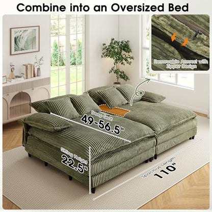 55" W Oversized Chaise Lounge Sofa Couch with 5-Position Adjustable Backrest, view 7