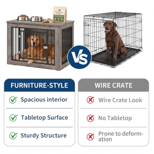 38" Furniture-Style Wooden Dog Crate End Table, view 6
