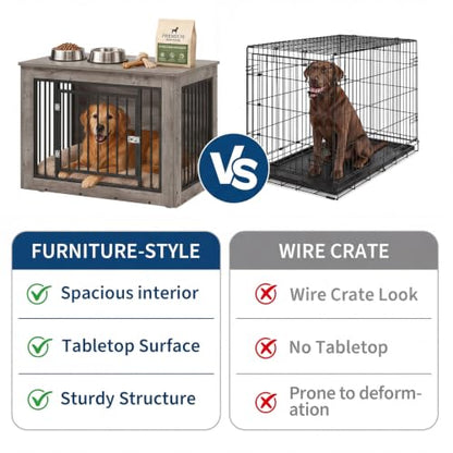 38" Furniture-Style Wooden Dog Crate End Table, view 6