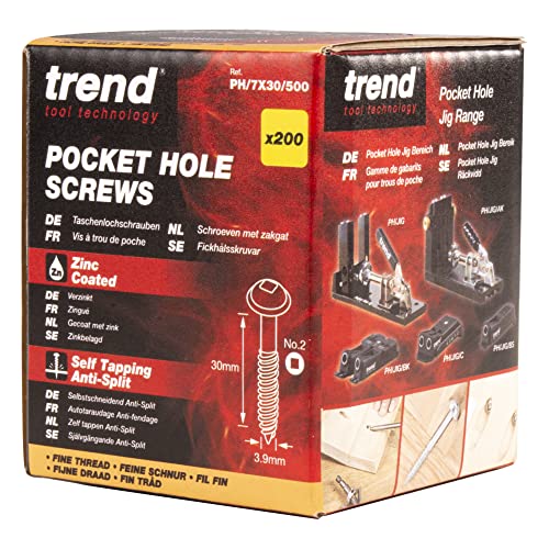 Pocket Hole Screws for Hardwoods, 1 1/4 Inch Long, Pack of 500, Fine Self-Cutting Threaded Square Drive Screws, PH/7X30/500
