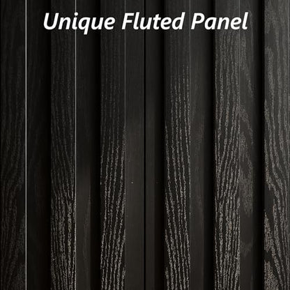 Fluted Buffet Cabinet with Storage, Small Accent Cabinet, Black, view 6