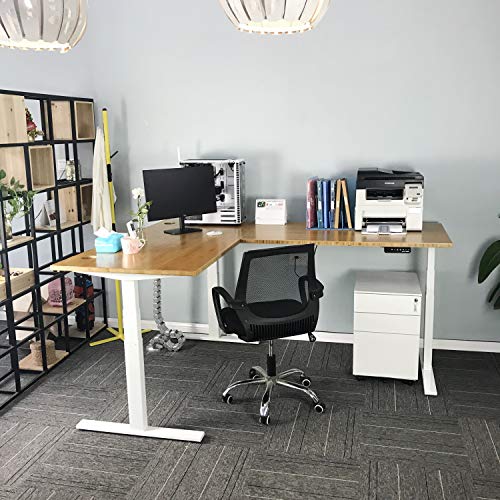 60 x 30 x 1 Inch 100% Solid Bamboo Desk Table Top Only,for Standing Desk Home Office Desk with 60mm Grommets(Right Angle)