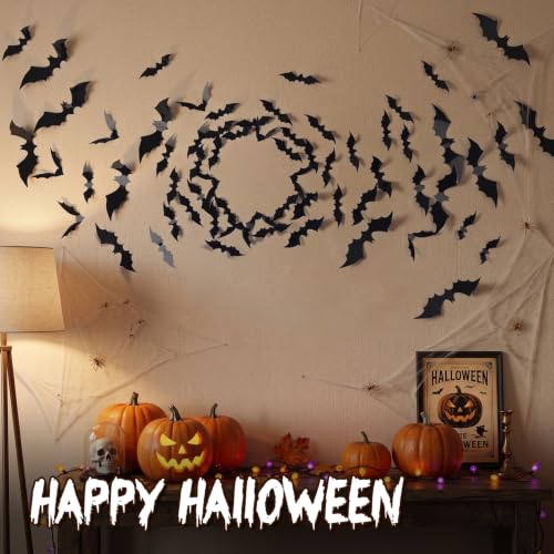 140Pcs Bats Halloween Decor, Real Scary Bat Stickers for Halloween Party, view 6