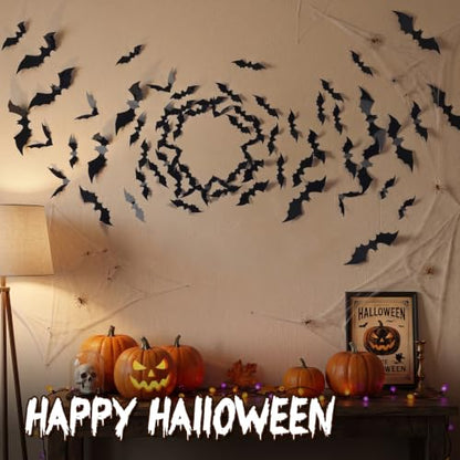 140Pcs Bats Halloween Decor, Real Scary Bat Stickers for Halloween Party, view 6