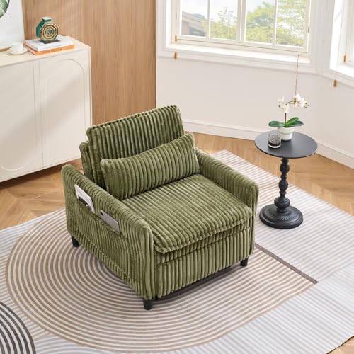 Teddy Convertible Sleeper Chair with Pillow & Adjustable Backrest, view 8