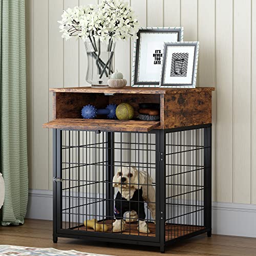 Furniture Style Dog Crate for Small Dogs, Dog Crates with Drawer, view 3