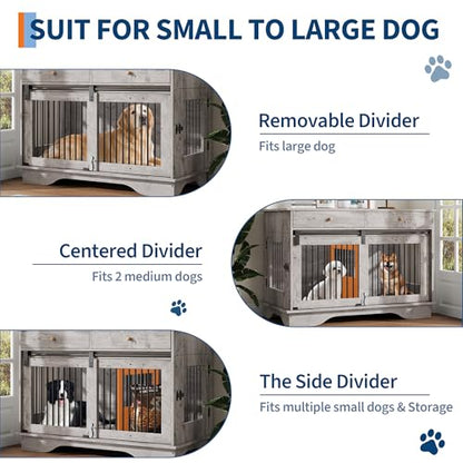 47" Dog Crate Furniture for 2 Dogs, view 4