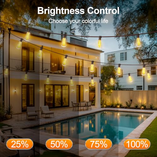 Outdoor Lights String Patio Outside, 100ft 30M LED Waterproof Light, view 5