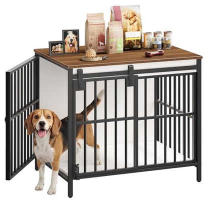 Dog Crate Furniture with Sliding Barn Door, view 2