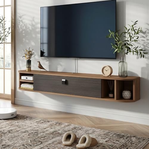 Floating TV Shelf, 63''Modern Floating TV Console, view 2