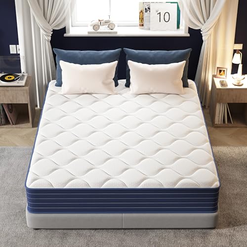 Double Mattress,12 Inch Full Mattrress with 7-Zone Hybrid Double Bed Mattresses,Pocket Sprung with Medium Firm for Body Support & Pressure Relief - 75 * 54in
