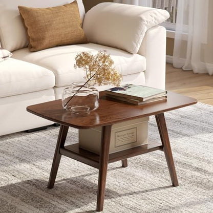 100% Solid Oak Coffee Table with Storage Shelf, 31.49" W, view 7