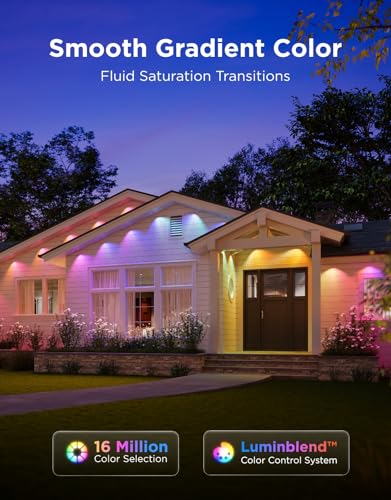 Govee Permanent Outdoor Lights Prism, 200ft with 72 Triple-Color Lighting Heads, 100+ Scene Modes, Up to 60lm for Outdoor Decor, IP68 Waterproof, Works with Alexa, Google Assistant & Matter, White