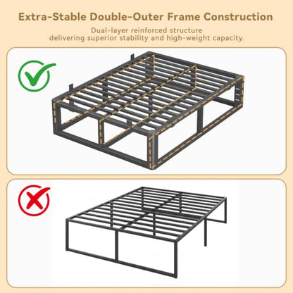 Steel King Bed Frame with Rounded Corners, view 6