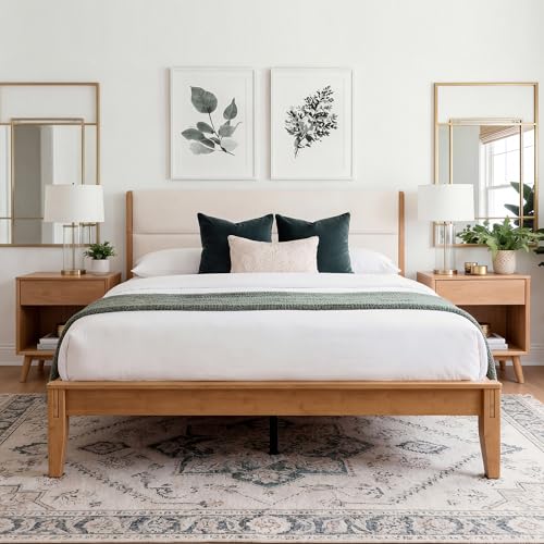 Japanese Joinery Bamboo Bed Frame King Size with Headboard, view 2