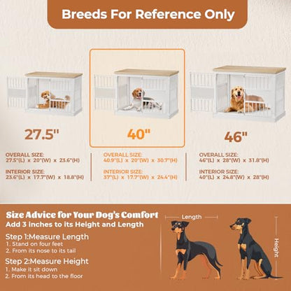 40" Dog Crate Furniture with 1.06" Countertop for Medium Dogs Up to 45 lbs, view 5